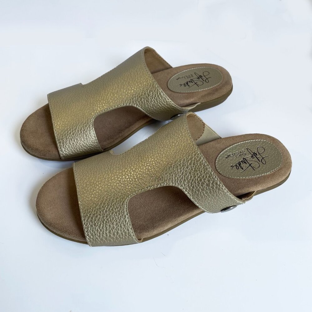 LifeStride Baha Flat Sandals Womens Size 7.5M Gold Comfort Slip-On Casual Shoes - Picture 5 of 11